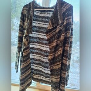 Notations Black and Cream Knit Cardigan